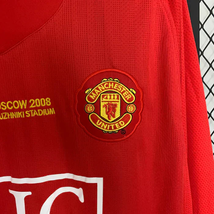 Manchester United Retro 2007-2008 Local Kit Manga Larga