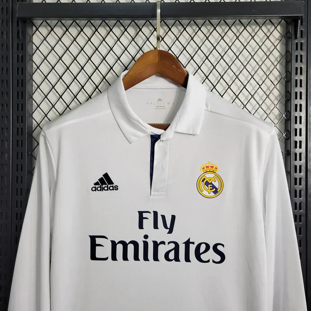 2016/2017 Retro Real Madrid Local Manga Larga