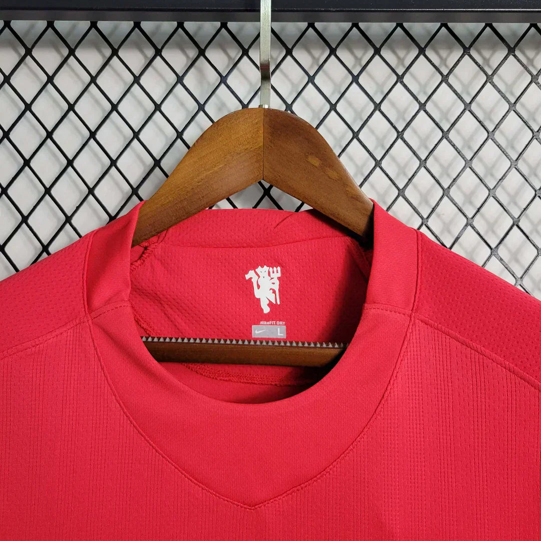 Manchester United Retro 2007-2008 Local Kit Manga Larga