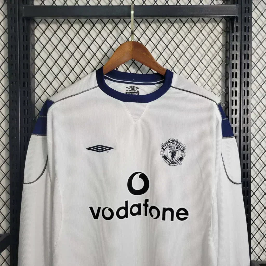 2000/2001 Retro Manchester United Visitante Manga Larga
